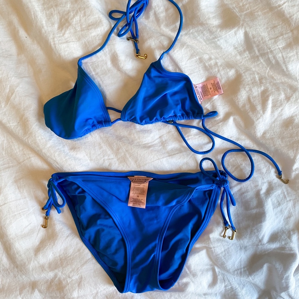Juice Couture bright blue bikini swimsuit